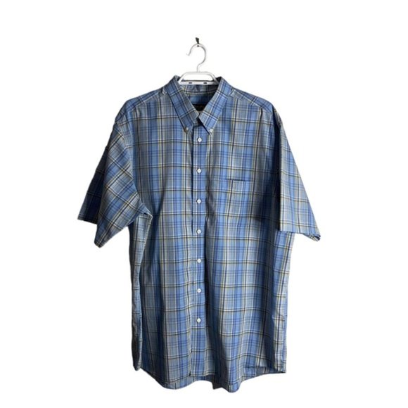 Eddie Bauer Men's Tall Relaxed Fit Plaid Wrinkle-Resistant Button-Down Shirt - Picture 1 of 7